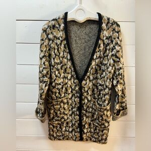 PATRIZIA PEPE Brown Leopard Knit Cardigan – Size 0